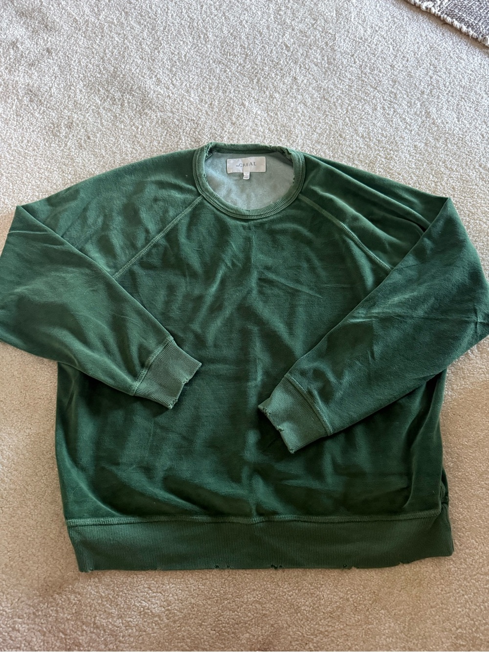 THE GREAT. Women’s Crewneck Sweatshirt in Forest Green